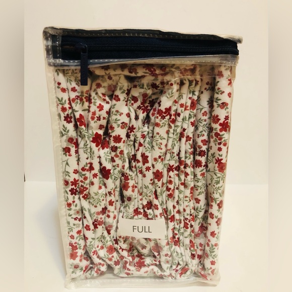 Charter Club Flannel Full Sheet Set 100% Cotton Red Floral New, 4 Pcs - Picture 3 of 8